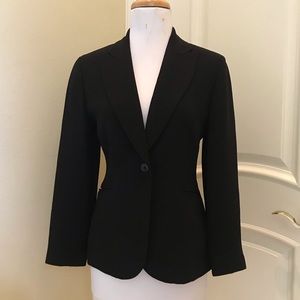 Ann Taylor black pinstripe classic career jacket